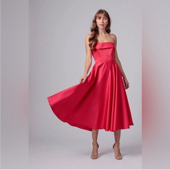 JayGodfrey NWT Pettigrew Strapless Mini Dress in Cherry Red Size 2 - Picture 1 of 5